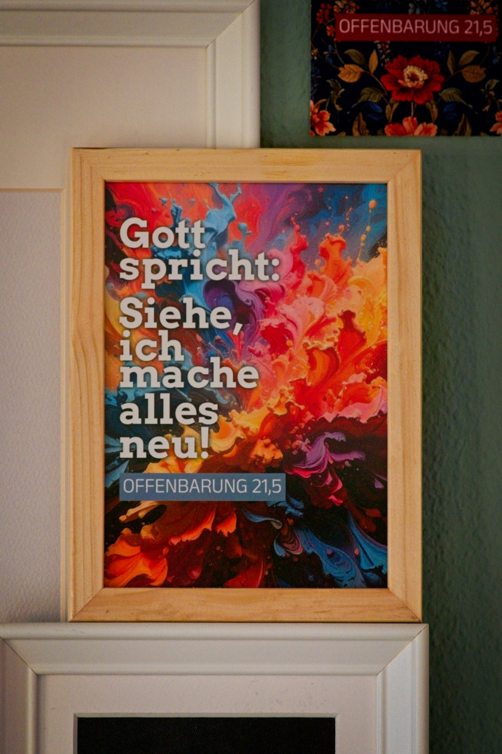 Karte A6 Jahreslosung 2026 - "Siehe, ich mache alles neu" - Farbexplosion