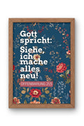 Poster A3 "Siehe, ich mache alles neu" Florales Muster